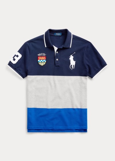 Polos Polo Ralph Lauren Hombre Azul Marino Multicolor - Custom Slim Fit Mesh - CQPJY9478